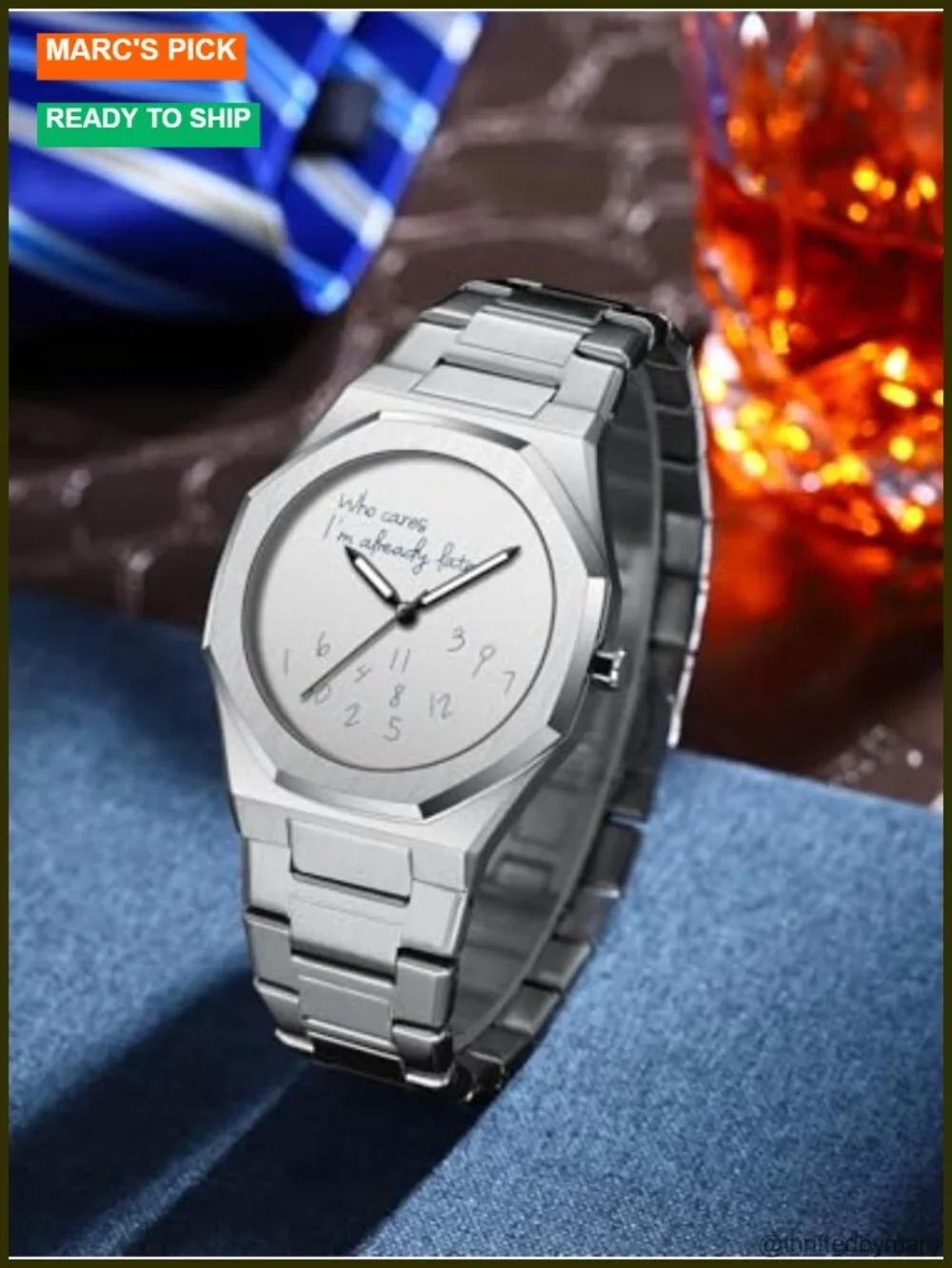 Luxurious Exquisite Men's Watch Business Casual Arabic Digital Steel Strip